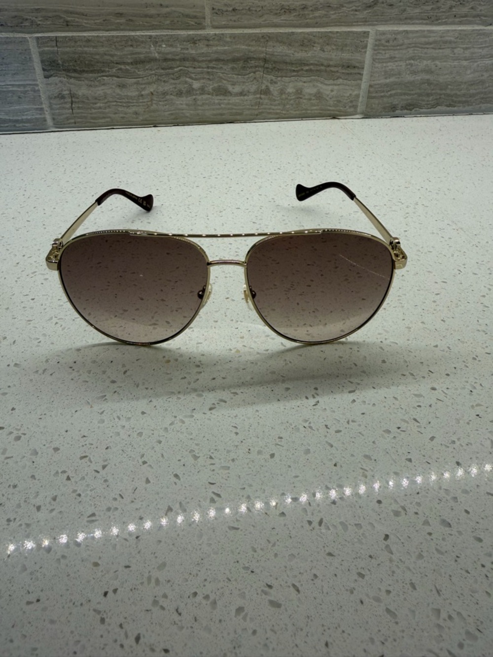 Gucci GG1088S Women’s Aviator Sunglasses Gold Brown